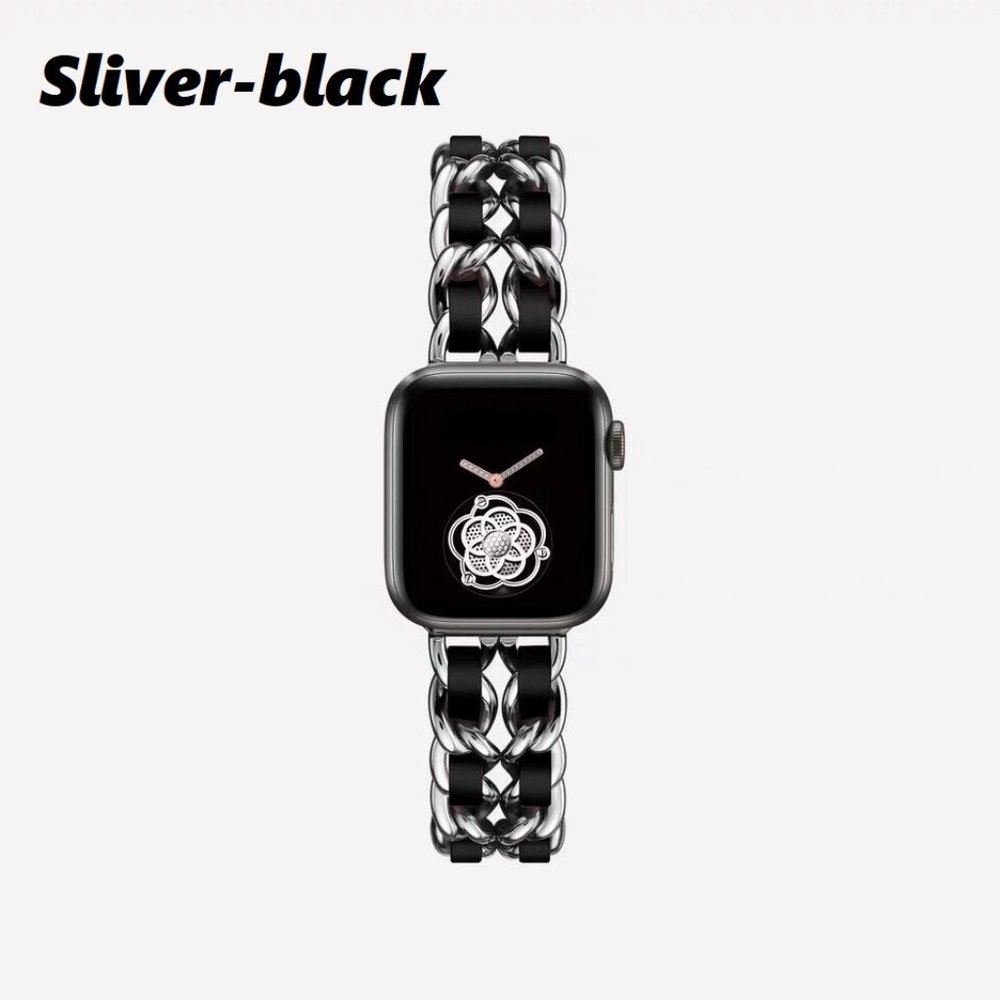 NEW Strap Chain Leather Stainless Band For Apple Watch - SB - Picture 7 of 8